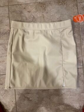 Girls leather mini skirt